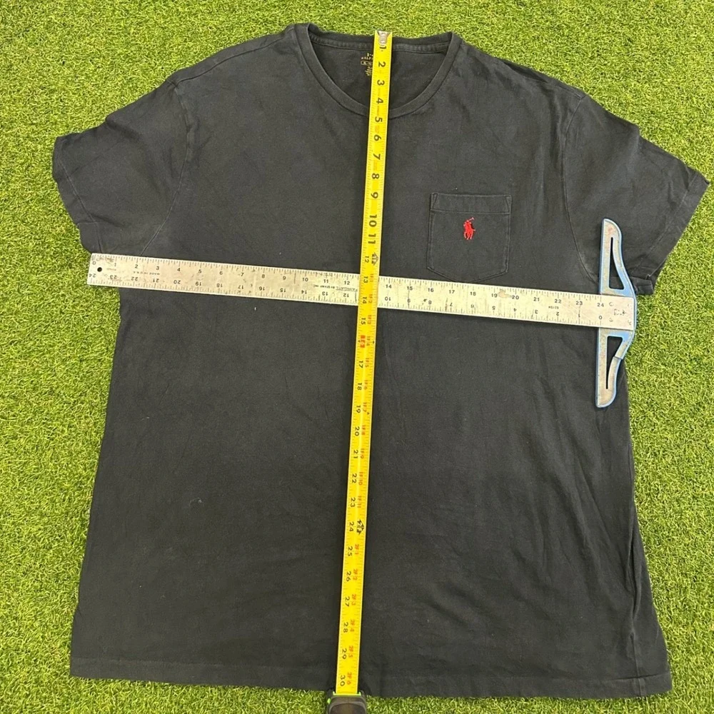 Polo Ralph Lauren Mens XL Black Classic Fit Pocket T-Shirt Red Pony Logo Cotton